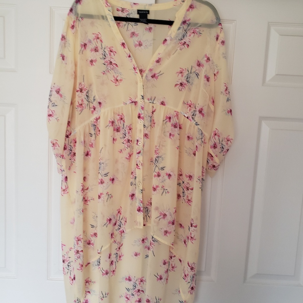 Torrid Sheer Tunic with hi-lo hem sized 2